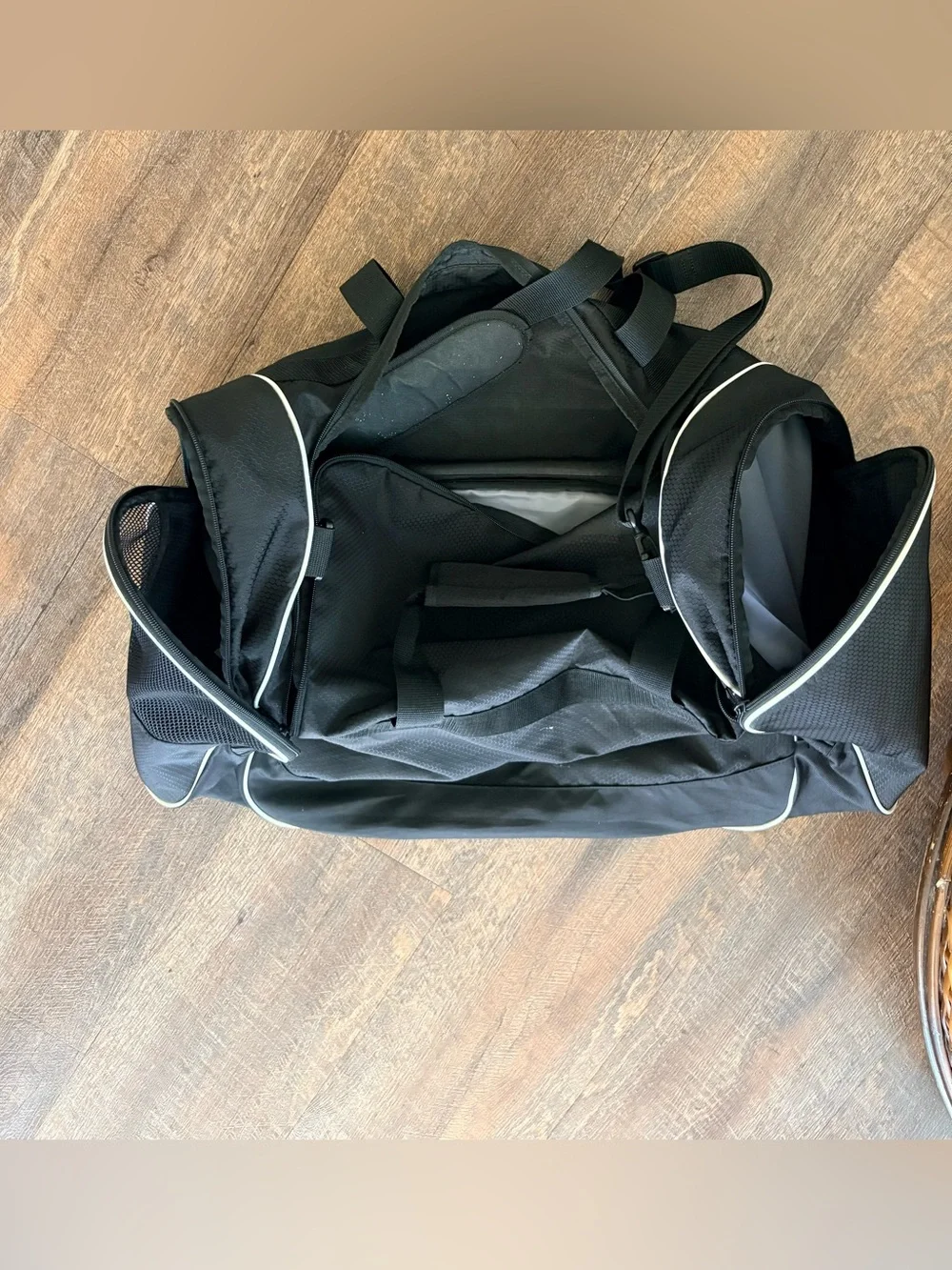 adidas Black Duffel Bag with White Logo